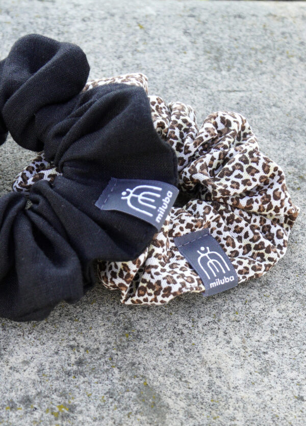 Scrunchie do włosów panterka - len z wiskozą — zdjęcie 3 z 3