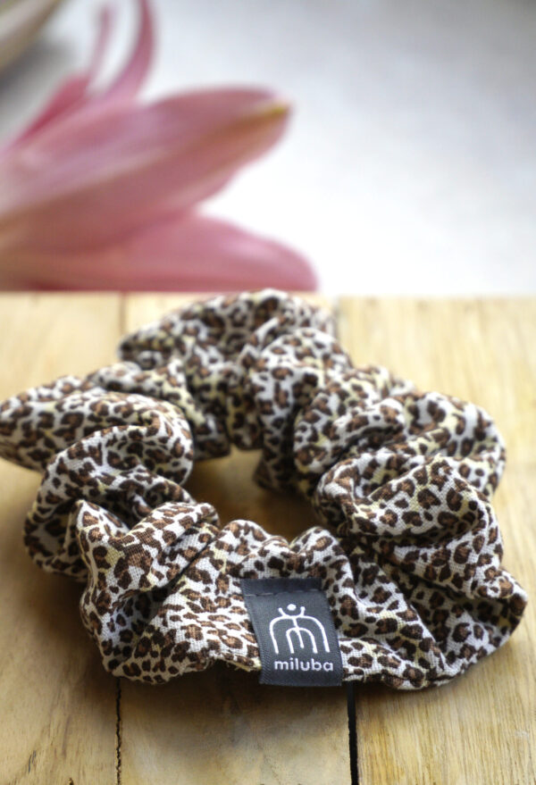 Scrunchie do włosów panterka - len z wiskozą — zdjęcie 2 z 3