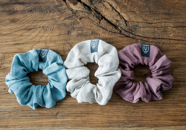 Scrunchie do włosów różowa - len — zdjęcie 2 z 4