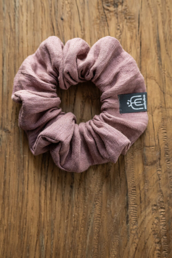Scrunchie do włosów różowa - len — zdjęcie 1 z 4